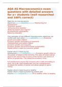 AQA AS Macroeconomics exam questions with detailed answers for A&plus; students &lpar;well researched and 100&percnt; correct&rpar;