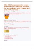 AQA AS Macroeconomics exam questions with detailed answers for A&plus; students &lpar;well researched and 100&percnt; correct&rpar;