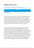 MSME Policy of India&period;