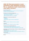 AQA AS Macroeconomics exam questions with detailed answers for A&plus; students &lpar;well researched and 100&percnt; correct&rpar;