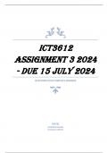 ICT3612 Assignment 3 2024 - DUE 15 July 2024