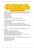 NCCCO Telescopic Boom Crane - Fixed Cab &lpar;TSS&rpar; Crane Core Winter 2024 Exam Review Questions and Answers 100&percnt; Pass