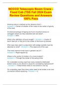 NCCCO Telescopic Boom Crane - Fixed Cab &lpar;TSS Fall 2024 Exam Review Questions and Answers 100&percnt; Pass