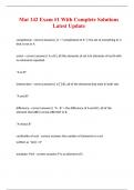 Mat 142 Exam &num;1 With Complete Solutions Latest Update