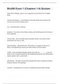 Bio280 Exam 1 &lpar;Chapters 1-4&rpar; Quizzes