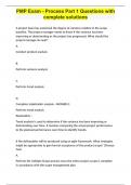 PMP Exam - Process Part 1 Questions with complete solutions&period;