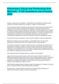 Elementary Visual and Performing Arts Methods - C105 Questions and Answers 2024