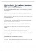 Kitchen Safety Review Exam Questions Well Answered Rated A&plus;&period;