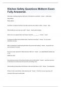 Kitchen Safety Questions Midterm Exam Fully Answered&period;