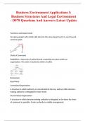 Business Environment Applications I&colon; Business Structures And Legal Environment - D078 Questions And Answers Latest Update