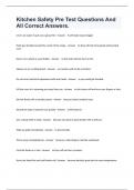 Kitchen Safety Pre Test Questions And All Correct Answers&period;
