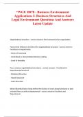 WGU D078 - Business Environment Applications I&colon; Business Structures And Legal Environment Questions And Answers Latest Update