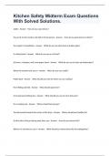 Kitchen Safety Midterm Exam Questions With Solved Solutions&period;