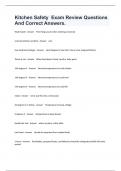 Kitchen Safety  Exam Review Questions And Correct Answers&period;