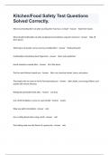 Kitchen&sol;Food Safety Test Questions Solved Correctly&period;