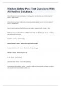 Kitchen Safety Post Test Questions With All Verified Solutions&period;