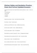 Kitchen Safety and Sanitation Practice Exam And Correct Updated Answers&period;