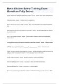 Basic Kitchen Safety Training Exam Questions Fully Solved&period;