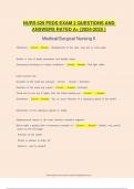 NURS 629 PEDS EXAM 2 QUESTIONS AND ANSWERS RATED A+ [2024-2025 ] Medical/Surgical Nursing II 