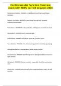 Cardiovascular Function Overview exam with 100&percnt; correct answers 2024