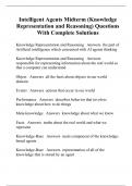 Intelligent Agents Midterm &lpar;Knowledge Representation and Reasoning&rpar; Questions With Complete Solutions