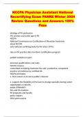 NCCPA Physician Assistant National Recertifying Exam PANRE Winter 2024 Review Questions and Answers 100&percnt; Pass