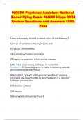 NCCPA Physician Assistant National Recertifying Exam PANRE Hippo 2024 Review Questions and Answers 100&percnt; Pass