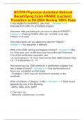 NCCPA Physician Assistant National Recertifying Exam PANRE &lpar;Lecture&rpar;&colon; Transition to PA 2024 Review 100&percnt; Pass