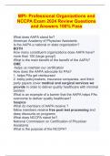 MPI- Professional Organizations and NCCPA Exam 2024 Review Questions and Answers 100&percnt; Pass