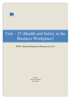 BTEC Business Unit 27, Health and safety in the Business Workplace P3 (Explain the roles and responsibilities for health and safety of key personnel in a selected workplace)