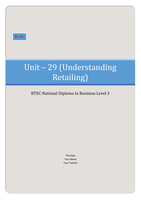 Business Unit 29, Understanding Retailing M1 D1 (Compare the function of formats and locations in retailing.) (Evaluate the distribution systems in delivering goods and services for a selected organisation.)