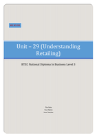 Business Unit 29, Understanding Retailing M2 M3 D2 (Compare the methods used to distribute products and services.) (Explain the ways in which sales techniques and customer service have developed in retail organisations.) (Assess the impact of different sa