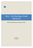 BTEC Business Unit 36, Starting a Small Business P4 (Describe the legal and financial aspects that will affect the start-up of the business)