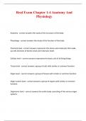 Real Exam Chapter 1-4 Anatomy And Physiology