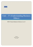 BTEC Business Unit 37, Understanding Business Ethics P3 M2 (Describe the social implications of business ethics facing a selected business in its different areas of activity) (Assess the social implications of business ethics facing a selected business in
