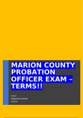 MARION COUNTY PROBATION OFFICER EXAM &ndash; TERMS&excl;&excl;