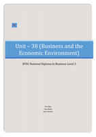 BTEC Business Unit 38, Economic Environment P3 (Identify the impact of government spending on a selected business.)