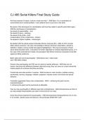 CJ 485 Serial Killers Final Study Guide Questions with 100&percnt; correct answers &vert; verified &vert; latest update 2024