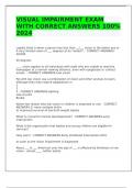 VISUAL IMPAIRMENT EXAM WITH CORRECT ANSWERS 100&percnt; 2024