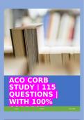 ACO CORB STUDY &vert; 115 QUESTIONS &vert; WITH 100&percnt; CORRECT SOLUTIONS&excl;&excl;