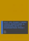 ESCI 101 EXAM 1 WWU &lpar;2024&rpar; QUESTIONS & ANSWERS WITH A GUARANTEED PASS&excl;&excl;