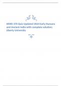 HIWD 370 Quiz Updated 2024 Early Humans and Ancient India with complete solution&semi; Liberty University