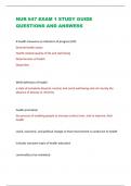 NUR 647 EXAM 1 STUDY GUIDE  QUESTIONS AND ANSWERS