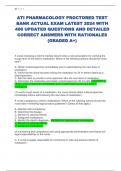 ATI PHARMACOLOGY PROCTORED TEST  BANK ACTUAL EXAM LATEST 2024 WITH  406 UPDATED QUESTIONS AND DETAILED  CORRECT ANSWERS WITH RATIONALES  &lpar;GRADED A&plus;&rpar; 