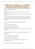 EMT Test 1 &lpar; Chapters 1 - 5 &rpar; Revised Questions and Answers &sol; Sure A&plus;