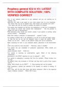 Prophecy general ICU A V3 &vert; LATEST  WITH COMPLETE SOLUTION &vert; 100&percnt; VERIFIED CORRECT  