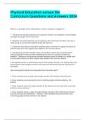Physical Education across the Curriculum Questions and Answers 2024
