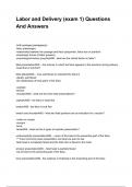 Labor and Delivery &lpar;exam 1&rpar; Questions And Answers