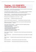 Theology &ndash; 313 &vert; EXAM WITH COMPLETE SOLUTION 2024&sol;25