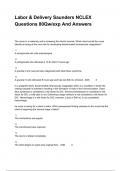 Labor & Delivery Saunders NCLEX Questions 80Qw&sol;exp And Answers